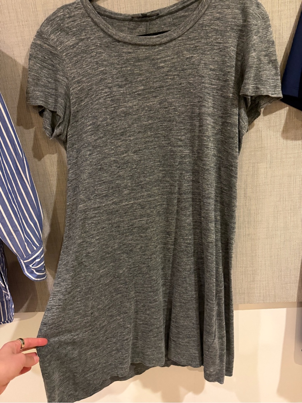 T-shirt Dress - Michael Star’s Gray Short Sleeve Swing Tshirt dress